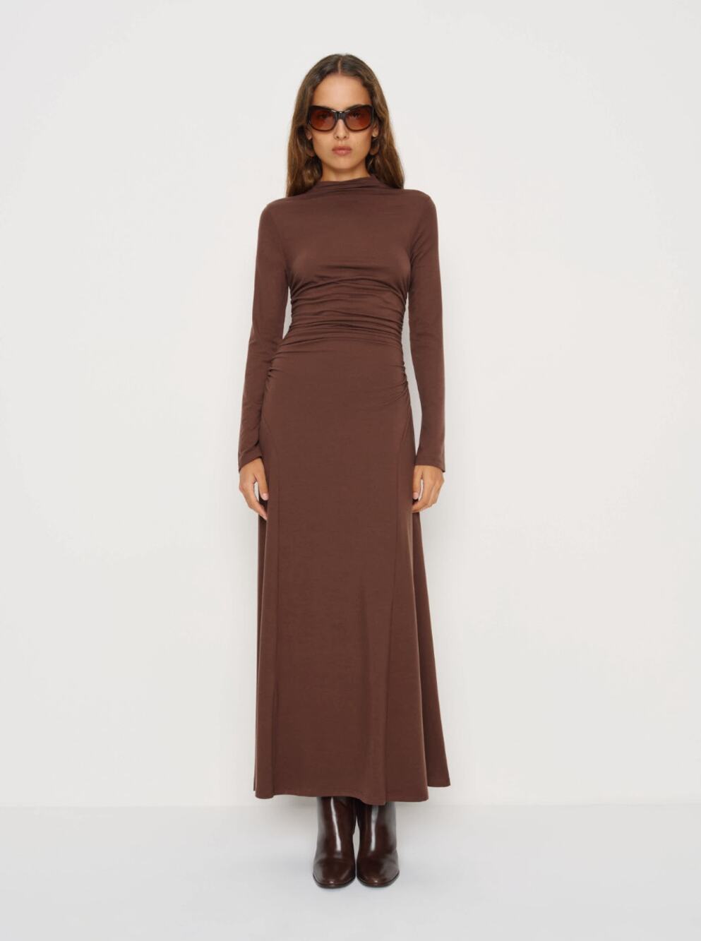 REFORMATION Nemy Knit Maxi Dress Cafe Brown Sz XL NWT $198 {RR43}